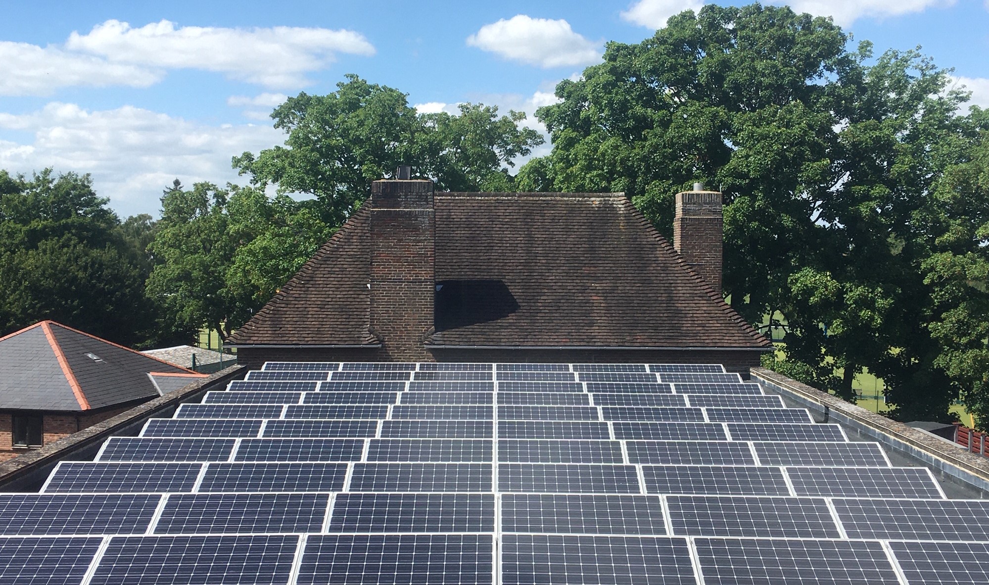 solar panels on the Lady Margaret Hall roof